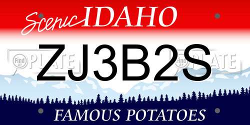 ZJ3B2S Idaho License Plate