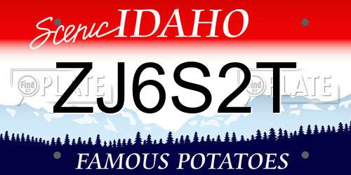 ZJ6S2T Idaho License Plate