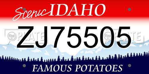 ZJ75505 Idaho License Plate
