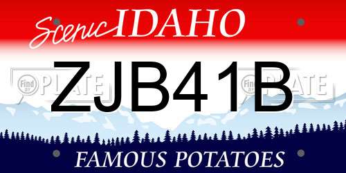 ZJB41B Idaho License Plate