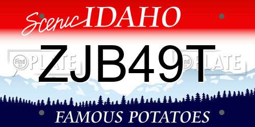 ZJB49T Idaho License Plate