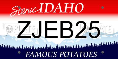 ZJEB25 Idaho License Plate