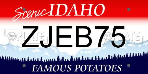 ZJEB75 Idaho License Plate
