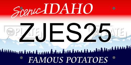 ZJES25 Idaho License Plate