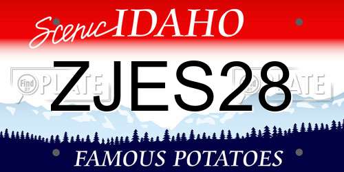 ZJES28 Idaho License Plate