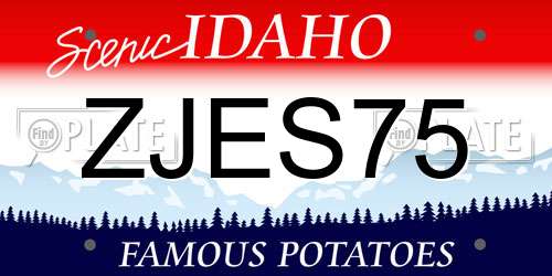 ZJES75 Idaho License Plate