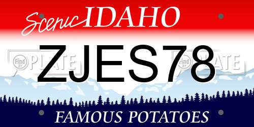 ZJES78 Idaho License Plate