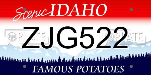 ZJG522 Idaho License Plate