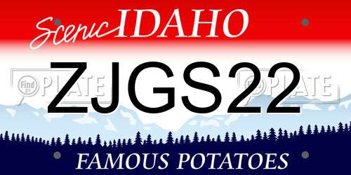 ZJGS22 Idaho License Plate