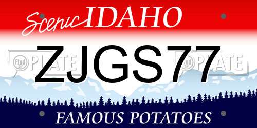 ZJGS77 Idaho License Plate
