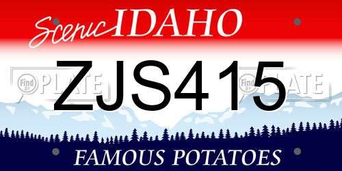ZJS415 Idaho License Plate