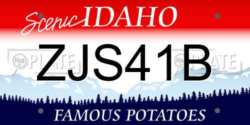 ZJS41B Idaho License Plate