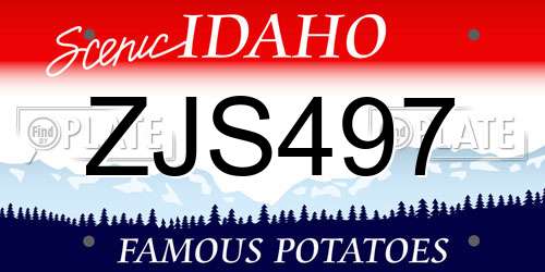 ZJS497 Idaho License Plate