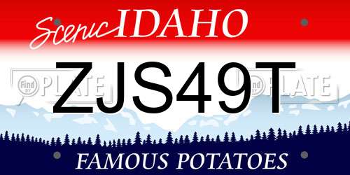 ZJS49T Idaho License Plate