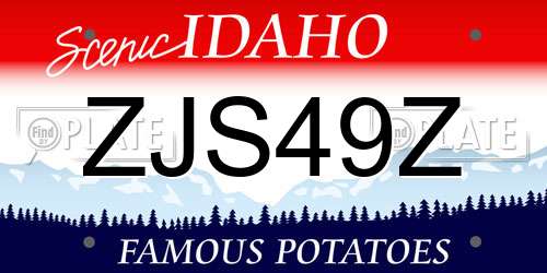 ZJS49Z Idaho License Plate