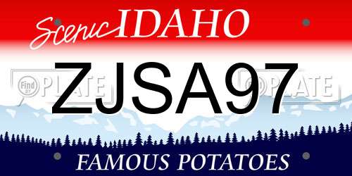 ZJSA97 Idaho License Plate