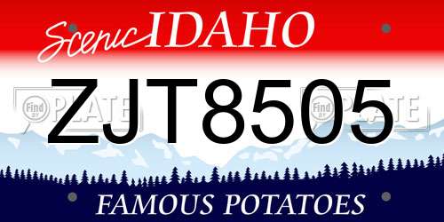ZJT8505 Idaho License Plate