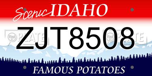 ZJT8508 Idaho License Plate