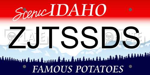 ZJTSSDS Idaho License Plate