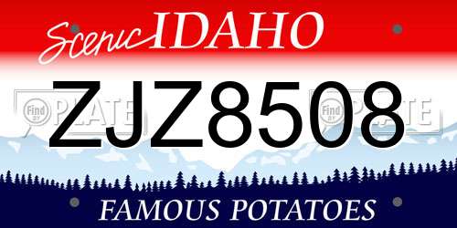 ZJZ8508 Idaho License Plate