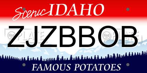 ZJZBBOB Idaho License Plate