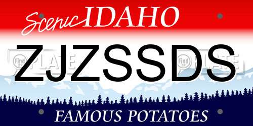 ZJZSSDS Idaho License Plate