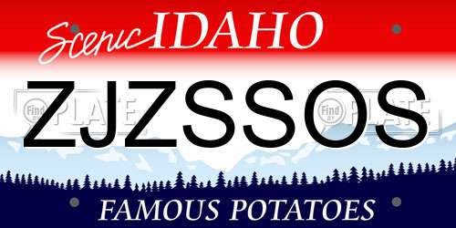 ZJZSSOS Idaho License Plate