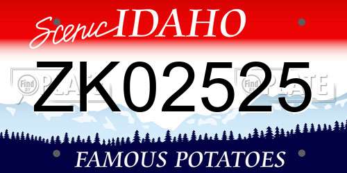 ZK02525 Idaho License Plate