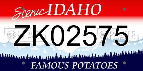 ZK02575 Idaho License Plate