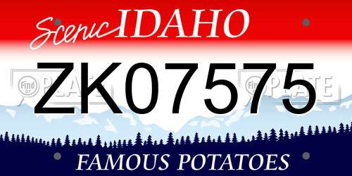 ZK07575 Idaho License Plate