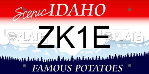 ZK1E Idaho License Plate
