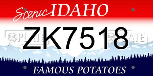 ZK7518 Idaho License Plate