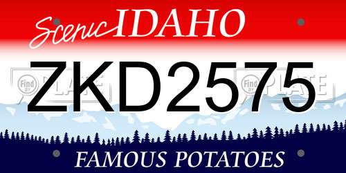 ZKD2575 Idaho License Plate
