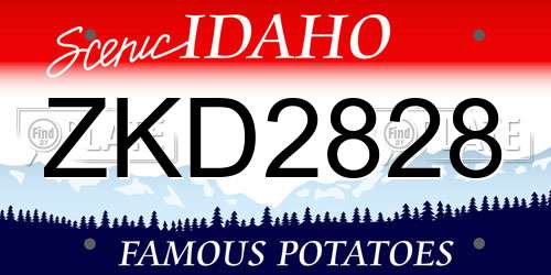 ZKD2828 Idaho License Plate