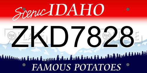 ZKD7828 Idaho License Plate
