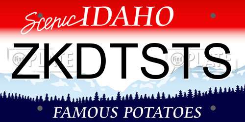 ZKDTSTS Idaho License Plate