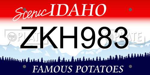 ZKH983 Idaho License Plate
