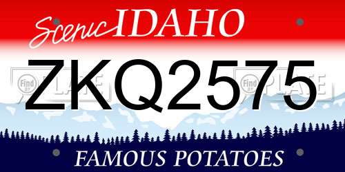 ZKQ2575 Idaho License Plate