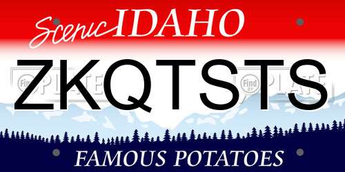 ZKQTSTS Idaho License Plate