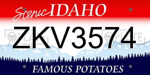 ZKV3574 Idaho License Plate