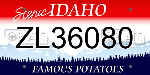 ZL36080 Idaho License Plate