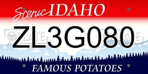 ZL3G080 Idaho License Plate