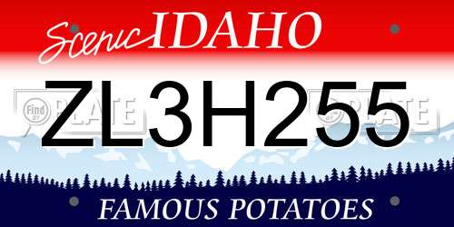 ZL3H255 Idaho License Plate