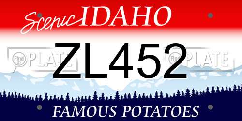 ZL452 Idaho License Plate