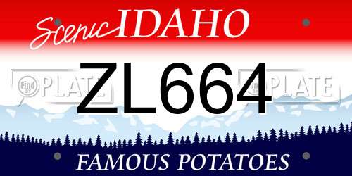 ZL664 Idaho License Plate