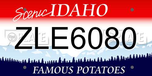ZLE6080 Idaho License Plate