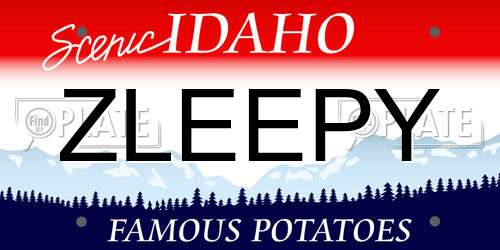 ZLEEPY Idaho License Plate