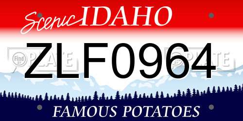 ZLF0964 Idaho License Plate