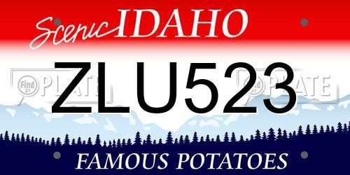 ZLU523 Idaho License Plate