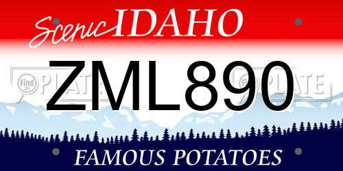ZML890 Idaho License Plate